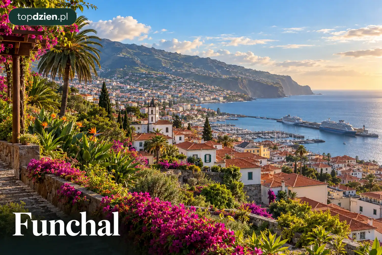 Funchal, Portugalia – Ilustracja miejsca wygenerowana przez AI